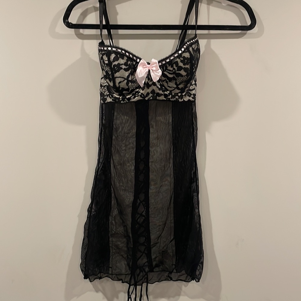 Lovers Lane lace & sheer Chemise (S)